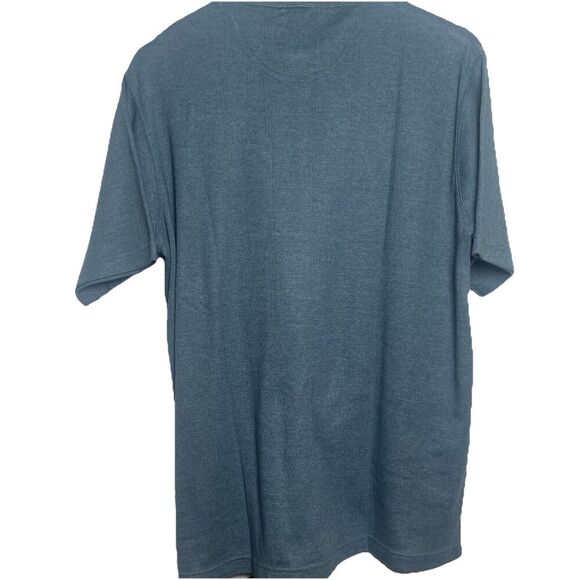 EZ’s by Haggar Men’s Henley Shirt Teal Short Sleeve Size M Casual Top - Picture 3 of 7